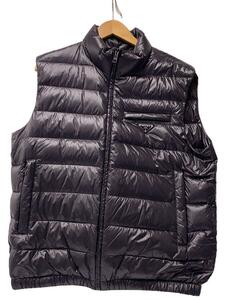 PRADA*21AW/ Logo plate down vest /52/ nylon /BLK