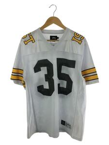 STUSSY◆IST Football Jersey/ゲームシャツ/L/ポリエステル/WHT/114764