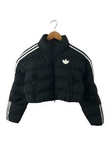 adidas◆SHORT SYNTH TECH DOWN PUFFER/ダウンジャケット/S/ポリエステル/BLK/GU1770