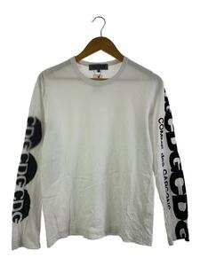 GOOD DESIGN SHOP COMME des GARCONS◆着用感有/長袖Tシャツ/M/コットン/WHT/IR-T002