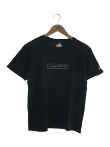 YOHJI YAMAMOTO◆シグネーチャーロゴTシャツ/M/コットン/BLK/無地/HN-T97-081