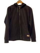 EDDIE BAUER◆ジップパーカー/S/コットン/BLK/無地/裏起毛/ブラック/ドイツ製/黒_画像1