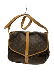 LOUIS VUITTON◆1)ソミュール35_モノグラム・キャンバス_BRW/PVC/BRW/総柄/リベットサビ有