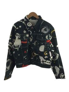 CHARLES JEFFREY LOVERBOY◆CJL ART DENIM JACKET/ジャケット/L/コットン/ブラック/総柄