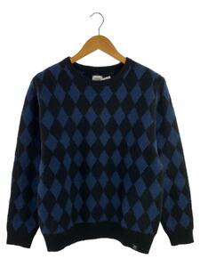 BEDWIN & THE HEARTBREAKERS◆C-NECK JACQUARD KNIT SWEATER//2/ウール/ブルー/18AB3142/タグ付
