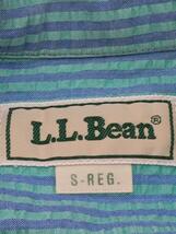 L.L.Bean◆80～90s/BDシアサッカー/長袖シャツ/S/コットン/GRN/ストライプ_画像3