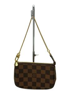 LOUIS VUITTON◆ミニ・ポシェット・アクセソワール_ダミエ・エベヌ_BRW/PVC/BRW