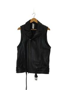 BAGARCH◆COW LEATHER VEST/ベスト/L/牛革/BLK