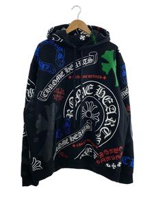 CHROME HEARTS◆プルオーバーパーカー/スウェット/フーディー/XL/コットン/BLK/ロゴ/プリント/408152701