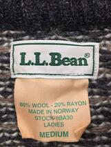 L.L.Bean◆カーディガン(厚手)/M/ウール/GRY/チロリアン/80s/ノルウェー製_画像3