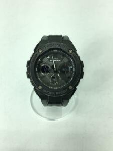 CASIO◆G-STEEL/電波ソーラー/G-SHOCK/デジアナ/ラバー/ブラック/GST-W100G-1BJF