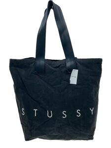 STUSSY◆トートバッグ/キャンバス/BLK/無地