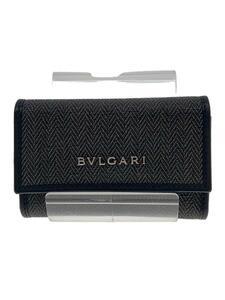 BVLGARI◆キーケース/レザー/GRY/メンズ/32583