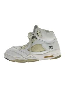 NIKE◆AIR JORDAN 5 RETRO/エアジョーダンレトロ/ホワイト/136027-130/28cm/WHT