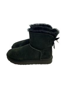 UGG australia◆Mini Bailey Bow II/ムートンブーツ/24cm/BLK/スウェード/1016501