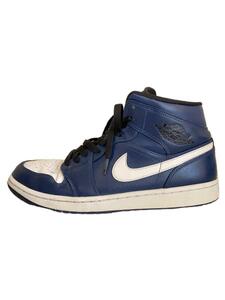 NIKE◆AIR JORDAN 1 MID/エアジョーダンミッド/ネイビー/554724-401/27.5cm/NVY