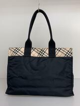 BURBERRY◆トートバッグ/ナイロン/BLK/BV453-496/底汚れあり_画像3