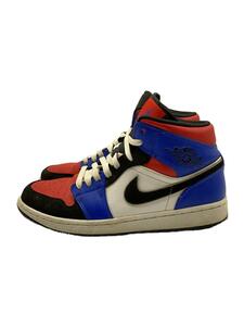 NIKE◆AIR JORDAN 1 MID/エアジョーダンミッド/ホワイト/554724-124/27cm/WHT