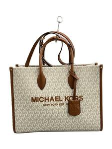 MICHAEL KORS◆トートバッグ/レザー/WHT/総柄/35F2G7ZT2B150/MKシグネチャー