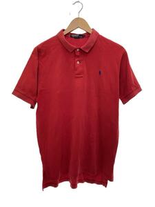 POLO RALPH LAUREN◆ポロシャツ/L/コットン/レッド/無地/made in USA