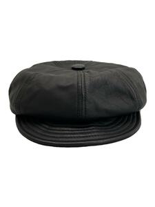 NEWYORK HAT&CAP CO.◆キャスケット/L/レザー/BLK/メンズ/USA製