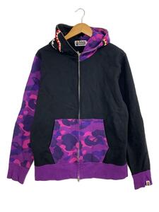 A BATHING APE◆CAMO SHARK FULL ZIP HOODIE/ジップパーカー/M/コットン/001ZPJ801010M