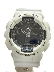 CASIO◆クォーツ腕時計・G-SHOCK/デジアナ/ラバー/BLK/WHT