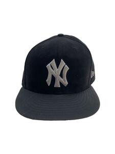 NEW ERA◆59FIFTY/NY/キャップ/7 1/2/スウェード/ブラック/メンズ