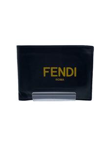 FENDI◆2つ折り財布/レザー/BLK/無地/メンズ/7M0001/反り、ボタン裏破れ考慮