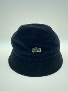 LACOSTE◆ハット/-/ベロア/BLK/無地/メンズ/18SS/VELOUR CRUSHER/バケットハット/コラボ