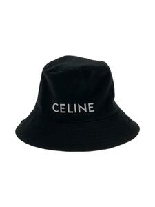 CELINE◆Hedi Slimane LOGO BUCKET /バケットハット/S/コットン/BLK/メンズ/2AU5B968P