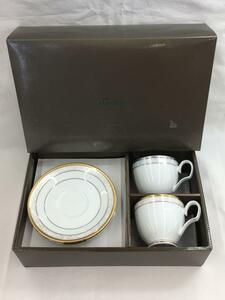 Noritake◆ハンプシャーゴールド&プラチナティー・コーヒー碗皿ペアセット/カップ&ソーサー/WHT/P91988