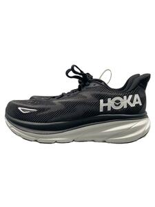 HOKA ONE ONE◆CLIFTON 9 WIDE /ローカットスニーカー/27.5cm/BLK/1132210 BWHT