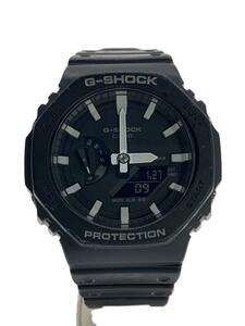 CASIO◆クォーツ腕時計・G-SHOCK/デジアナ/ラバー/BLK/BLK/SS