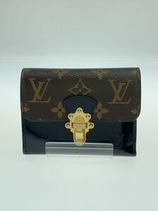 LOUIS VUITTON◆ポルト・フォイユ・チェリーウッド・コンパクト_モノグラム・キャンバス_ヴェルニ_BRW_ノワール/PVC/B