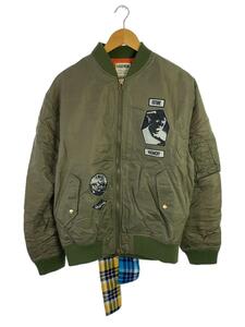 LEGENDA◆ブルゾン/FREE/ナイロン/カーキ/LEJ144/CHECK COMBI REMAKE BOMBER JACKET