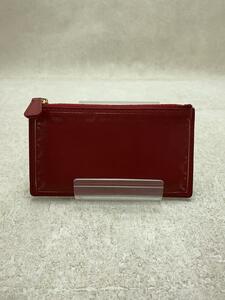 Cartier◆ガーランド ドゥ/カード入れ/コインケース/レザー/RED/無地/レディース/