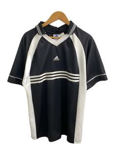 adidas◆90s/00s/サッカー/ゲームシャツ/S/ポリエステル/BLK