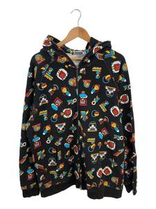 A BATHING APE◆ジップパーカー/XXL/コットン/BLK/総柄