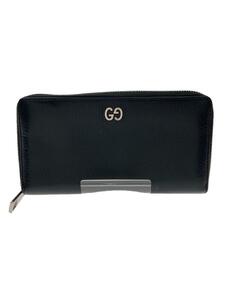 GUCCI◆ラウンドファスナー/長財布/レザー/BLK/無地/メンズ/473928.584046