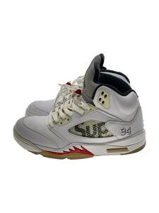 NIKE◆AIR JORDAN 5 RETRO SUPREME/ホワイト/824371-101/27cm/箱無し