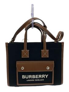 BURBERRY LONDON◆ショルダーバッグ/キャンバス/BLK/80557491/※角スレ有