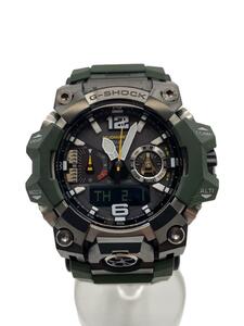 CASIO◆ソーラー腕時計_G-SHOCK/アナログ/-/BLK/GRN/SS