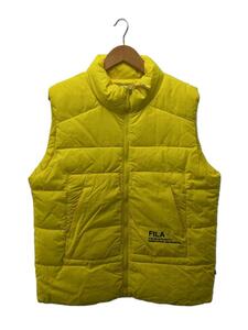 FILA* down vest /XL/ nylon / yellow /FM9694/ cotton inside polyester 