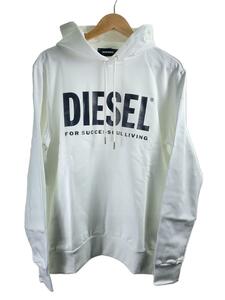 DIESEL◆s-gir-hood-division-logo/タグ付き/未使用品/パーカー/L/コットン/WHT