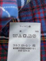 RALPH LAUREN◆長袖シャツ/S/コットン/BLU/チェック_画像4