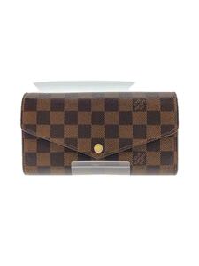 LOUIS VUITTON◆2)ポルト・フォイユ・サラ_ダミエ・エベヌ_BRW_ブラウン/PVC/N63209