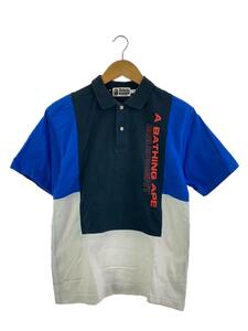 A BATHING APE◆COLOR BLOCK RELAXED POLO/ポロシャツ/S/コットン/001P0F301008X