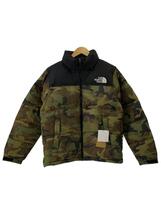 THE NORTH FACE◆ダウンジャケット/L/ナイロン/KHK/カモフラ/92336_画像1