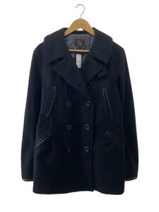 WOOLRICH WOOLEN MILLS◆ピーコート/L/ウール/BLK/ウールリッチウーレンミルズ/ブラック/黒